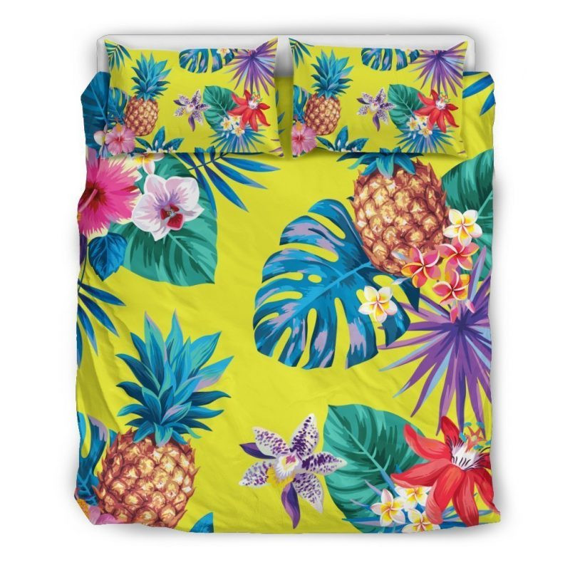 Lime Hawaiian Pineapple Duvet Cover Set - Bedding Set