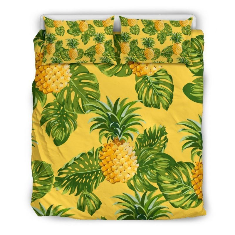 Yellow Tropical Pineapple Duvet Cover Set - Bedding Set