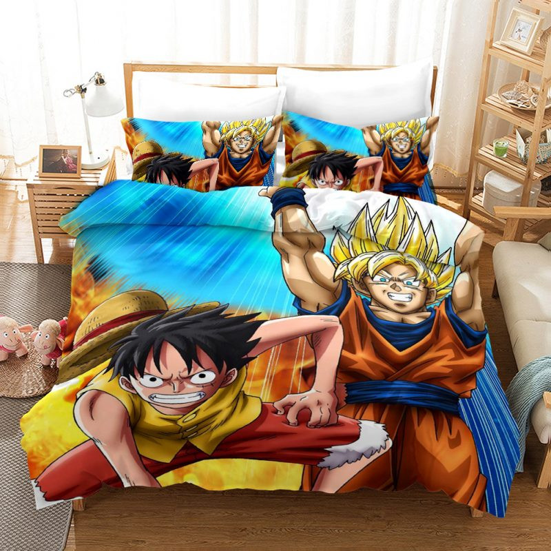One Piece Vs Dragon Ball Duvet Cover Set - Bedding Set