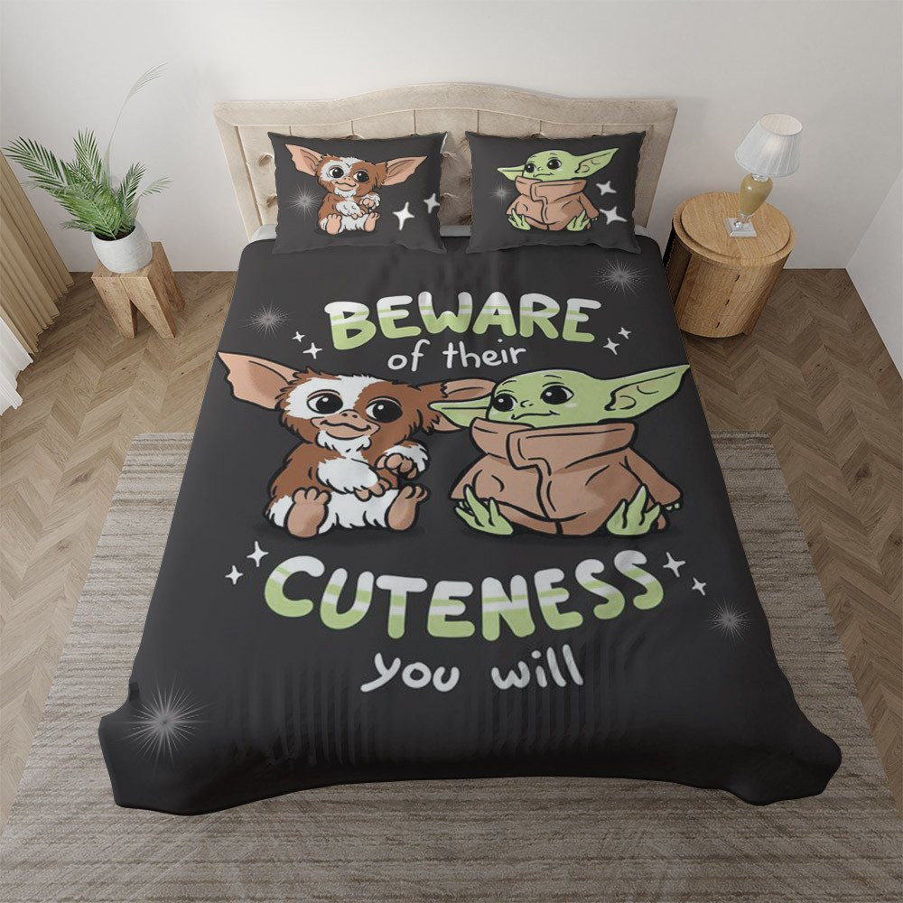Baby Yoda And Gizmo Beware Of Their Cuteness You Will Duvet Cover Set - Bedding Set