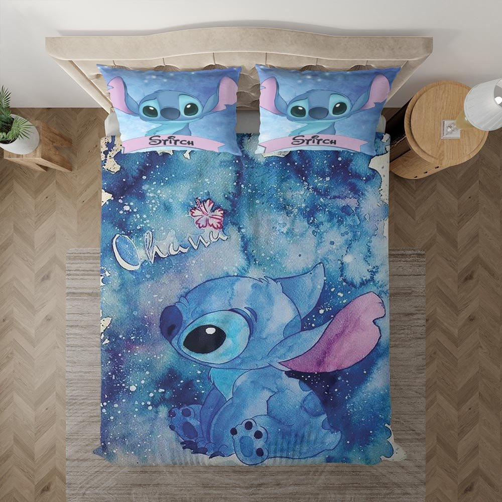 Disney Ohana Lilo And Stitch Tie Dye So Cute Duvet Cover Set - Bedding Set