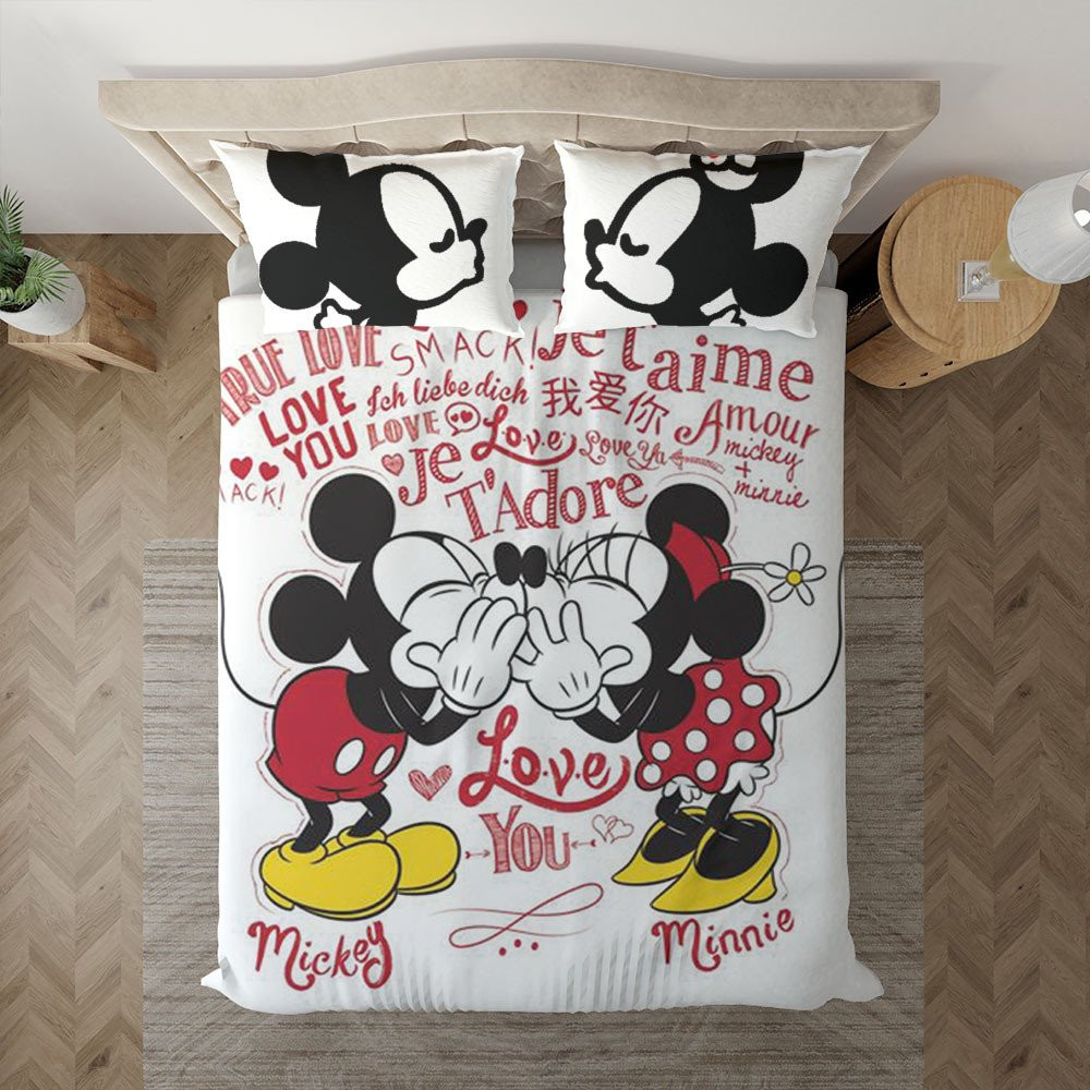 Mickey and Minnie Disney 4 Duvet Cover Set - Bedding Set