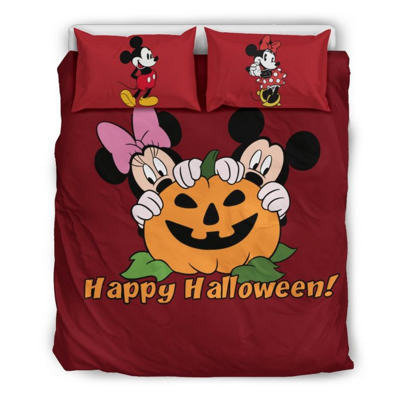 Mickey And Minnie Halloween Duvet Cover Set - Bedding Set