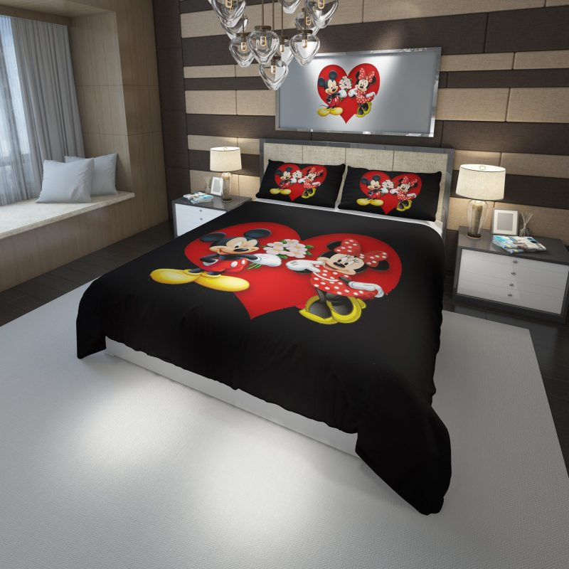 Disney Mickey And Minnie 1 Duvet Cover Set - Bedding Set