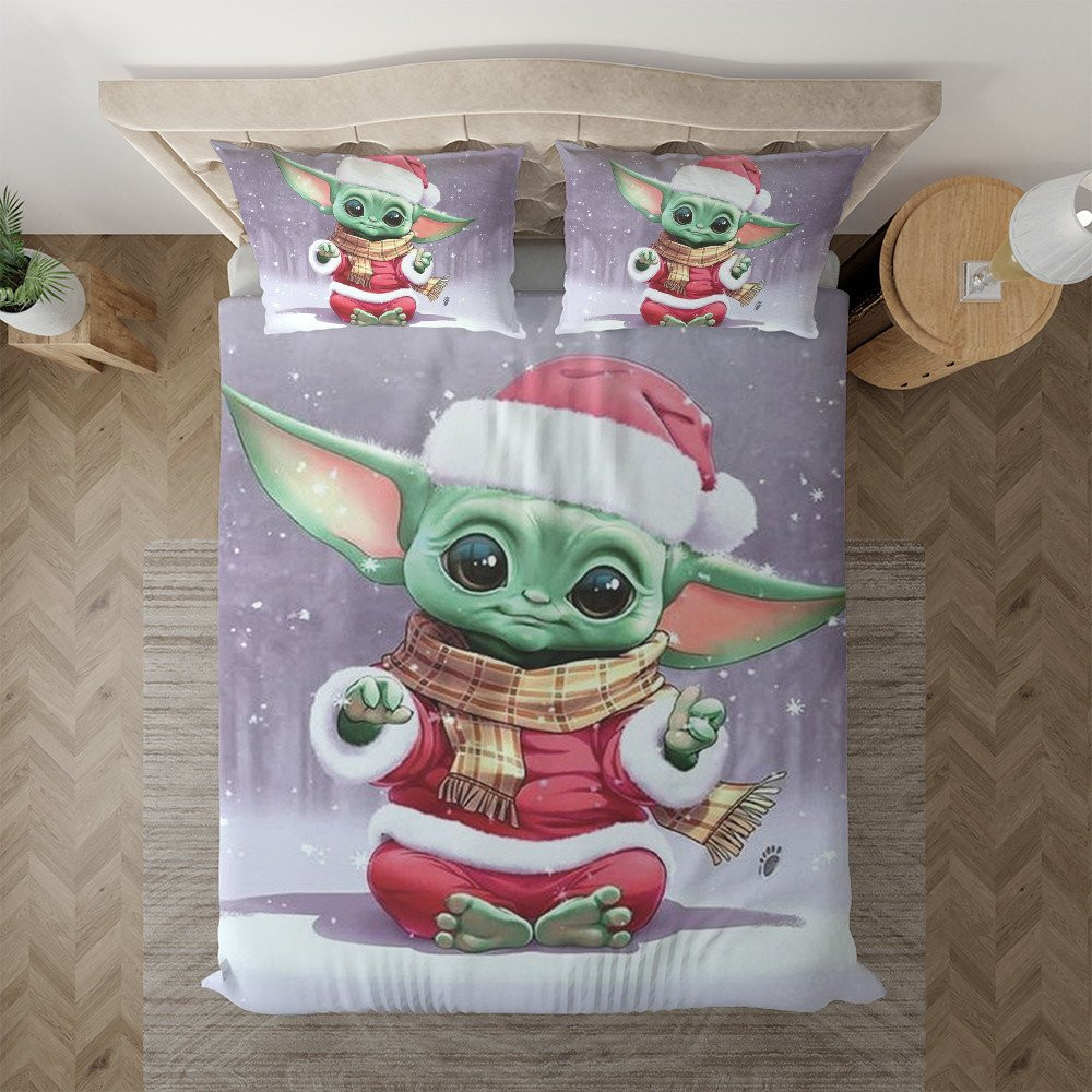 Baby Yoda Santa Claus Christmas Baby Yoda Christmas Duvet Cover Set - Bedding Set