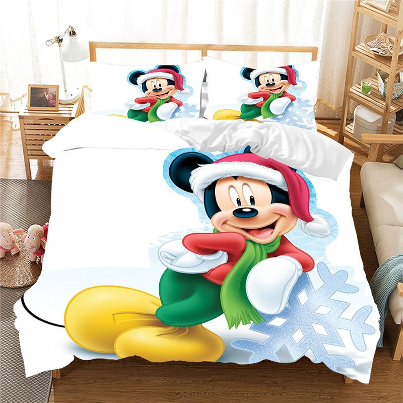 Merry Christmas Disney Mickey Mouse Duvet Cover Set - Bedding Set