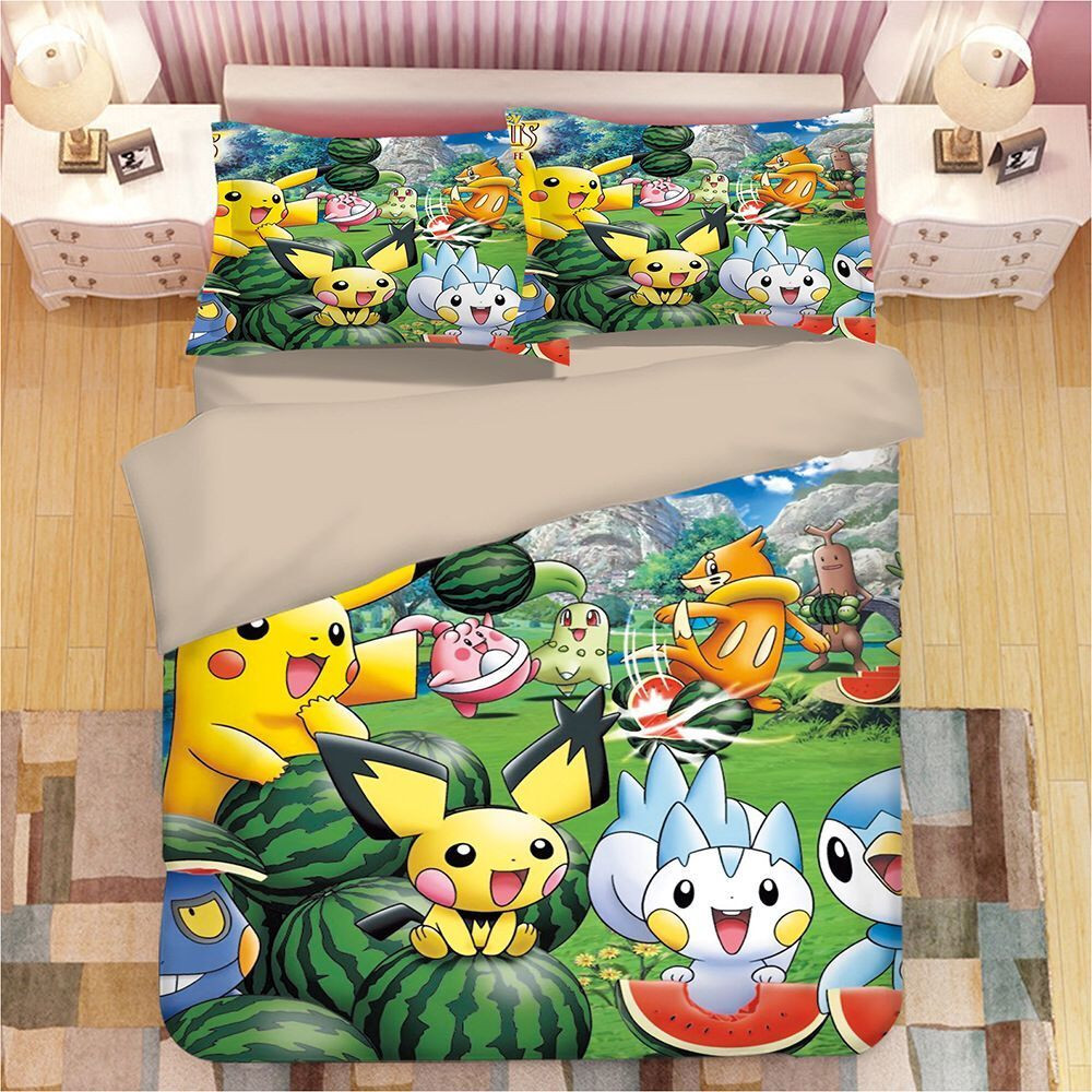 Pikachu and Friends Pokemon All Characters Duvet Cover Set - Bedding Set