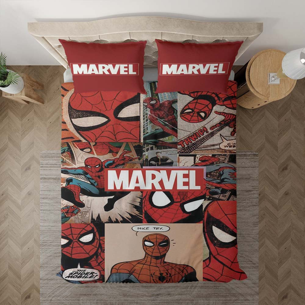 Spider Man Marvel Comics Fan Gift Spider Man Marvel Duvet Cover Set - Bedding Set
