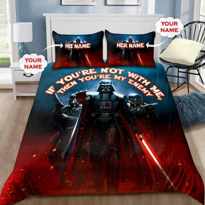 Personalized Star Wars Darth Vader If Youre Not With Me Then Youre My Enemy Duvet Cover Set - Bedding Set