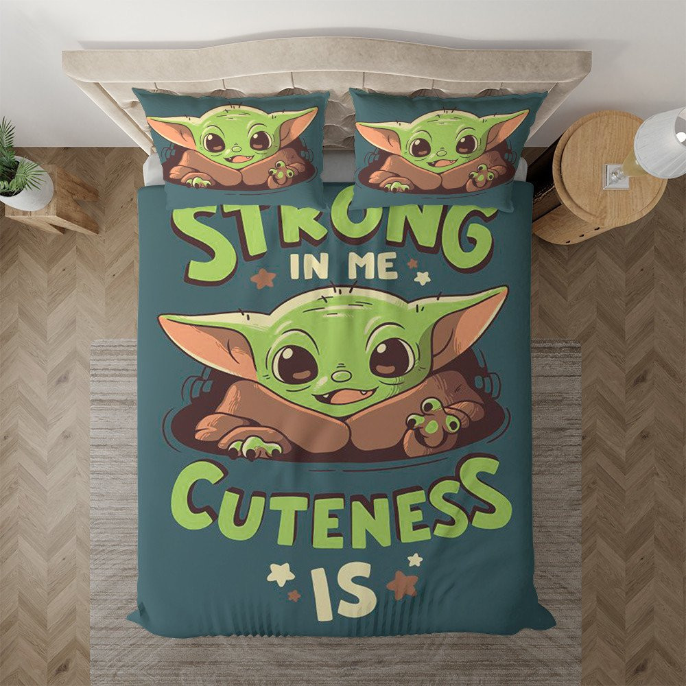 Baby Yoda Strong In Me Cuteness Is Cute Baby Yoda Duvet Cover Set - Bedding Set