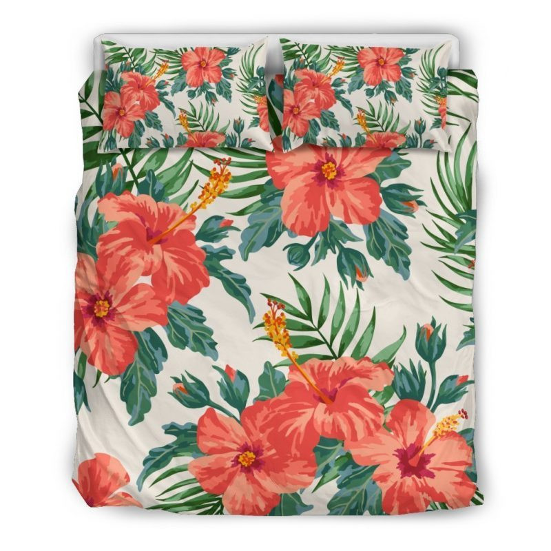 Tropical Hibiscus Blossom Duvet Cover Set - Bedding Set