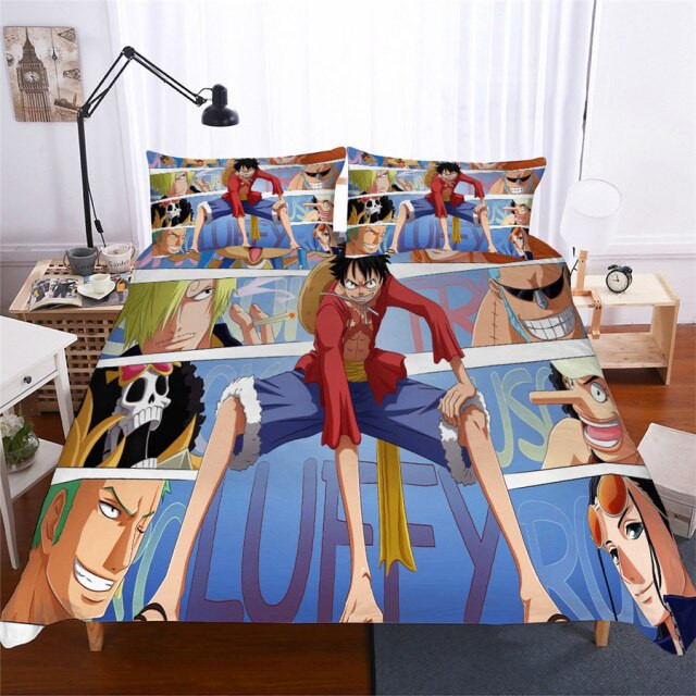 One Piece 3 Luffy Gear and All Characters Duvet Cover Set - Bedding Set