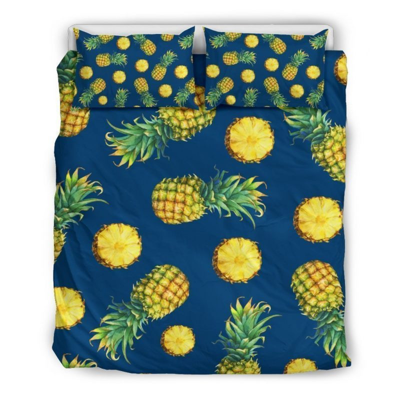 Blue Pineapple Duvet Cover Set - Bedding Set