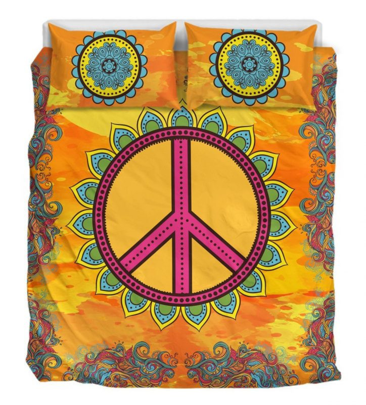 Sun Hippie Peace Duvet Cover Set - Bedding Set