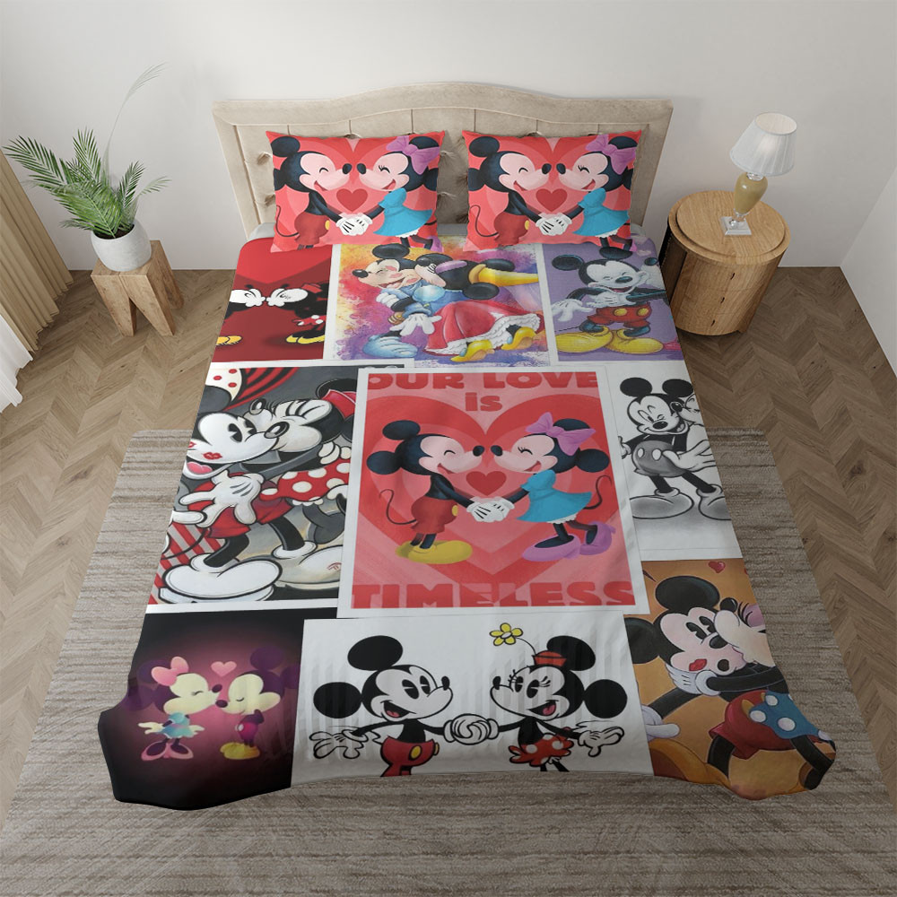 Mickey and Minnie Disney Our Love Is Timeless Duvet Cover Set - Bedding Set