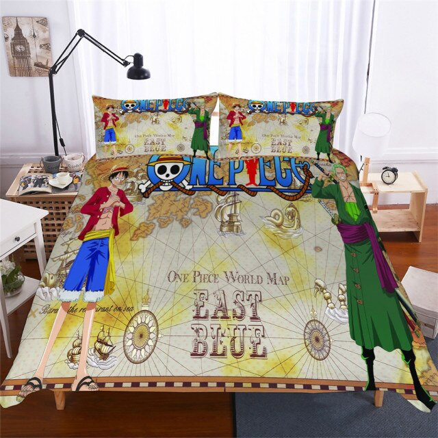 One Piece 1 One Piece world map Duvet Cover Set - Bedding Set