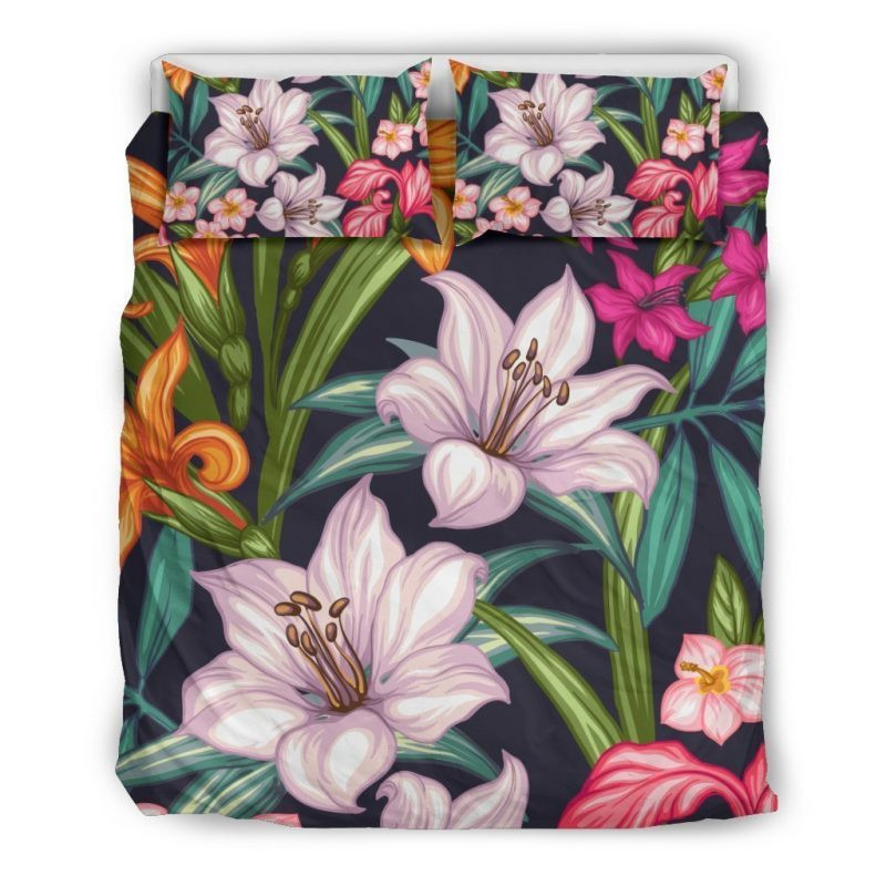 Tropical Flowers Duvet Cover Set - Bedding Set