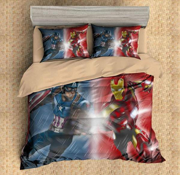 Captain America Vs Iron Man Duvet Cover Set - Bedding Set