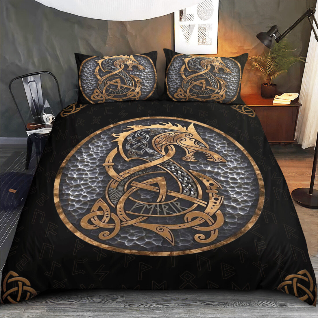 Viking Dragon Duvet Cover Set - Bedding Set