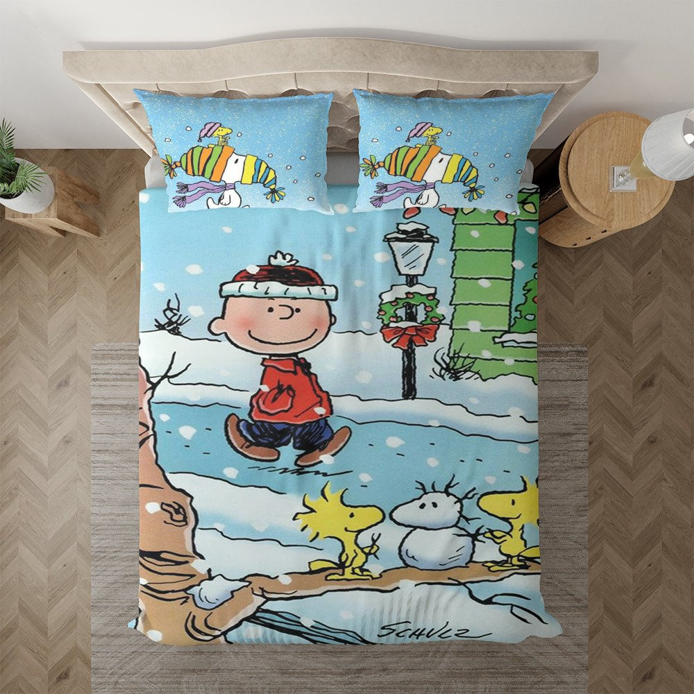 Peanuts Snoopy Charlie Brown Woodstock Duvet Cover Set - Bedding Set