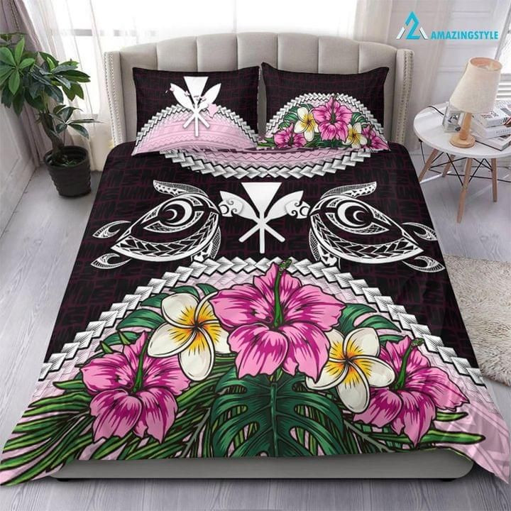 Kanaka Maoli Hawaii Polynesian Turtle Tropical Hibiscus Duvet Cover Set - Bedding Set