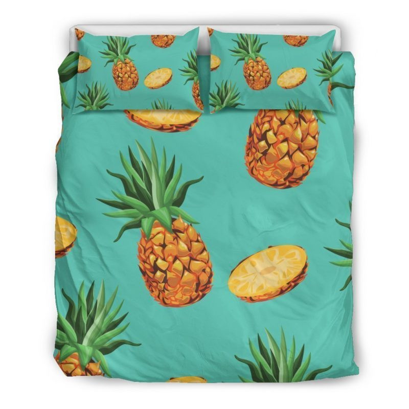 Pastel Turquoise Pineapple Duvet Cover Set - Bedding Set