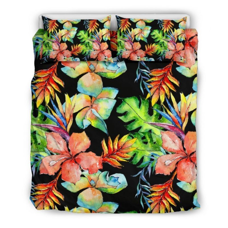 Tropical Hawaii Flowers Duvet Cover Set - Bedding Set