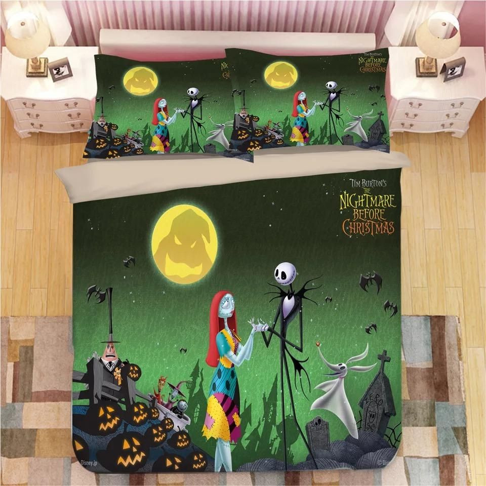 The Nightmare Before Christmas Jack Skellington And Sally 1 Duvet Cover Set - Bedding Set