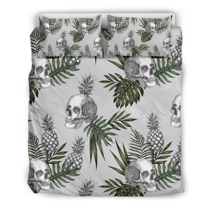Tropical Pineapple Skull Duvet Cover Set - Bedding Set