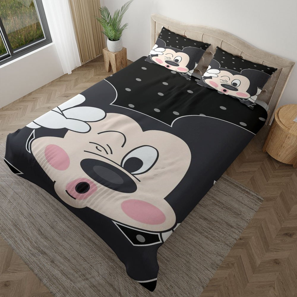 Disney Mickey Mouse Polka Dot Cute Mickey Mouse Duvet Cover Set - Bedding Set