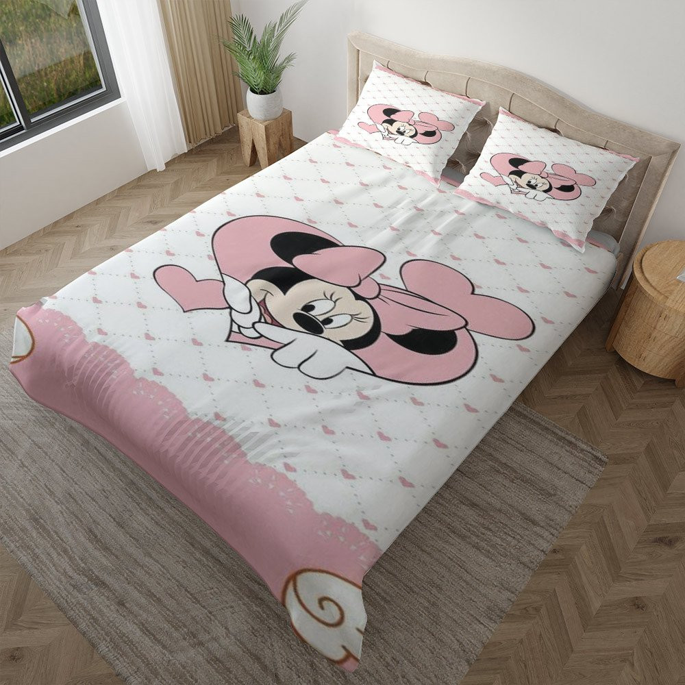 Disney Minnie Mouse Cute Lover Minnie Mouse Minnie Mouse Duvet Cover Set - Bedding Set