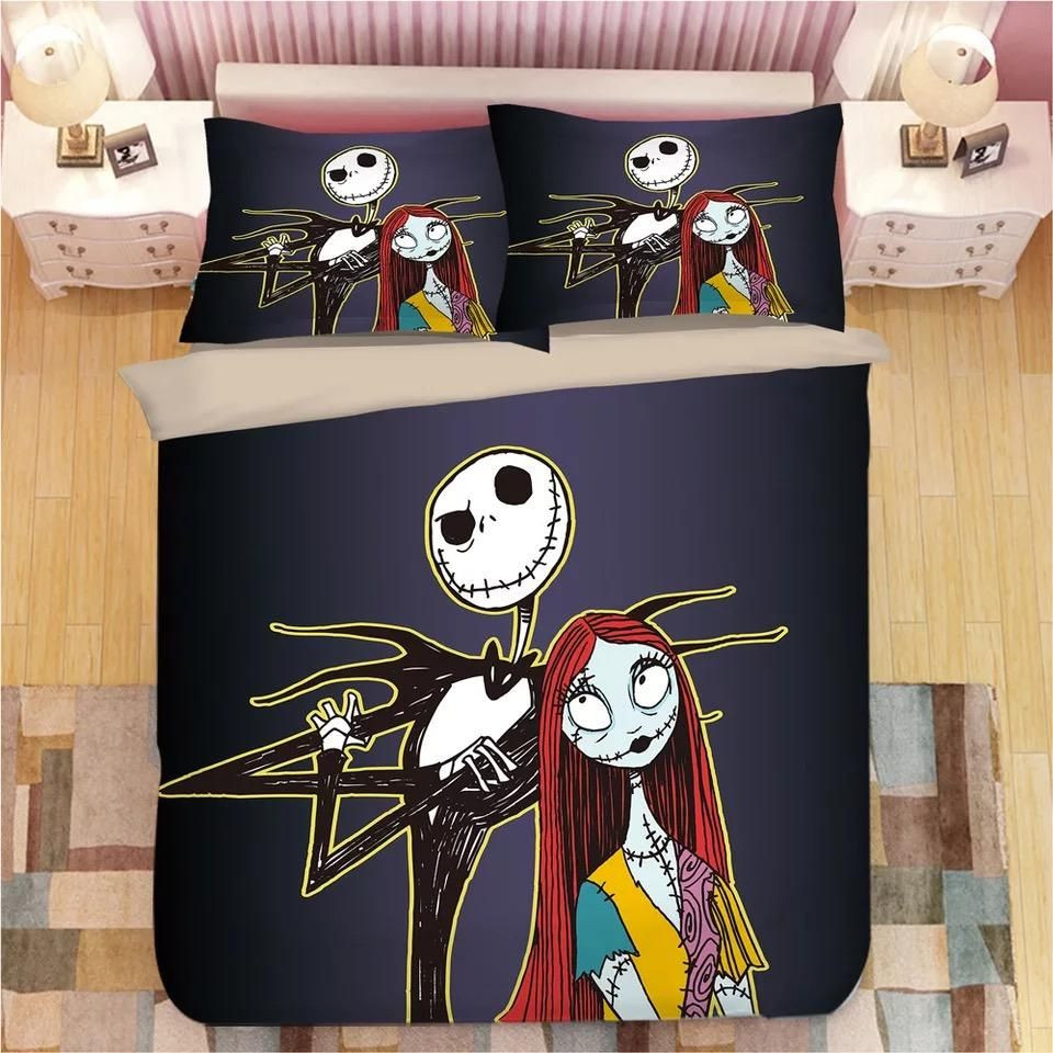 The Nightmare Before Christmas Jack Skellington And Sally 2 Duvet Cover Set - Bedding Set