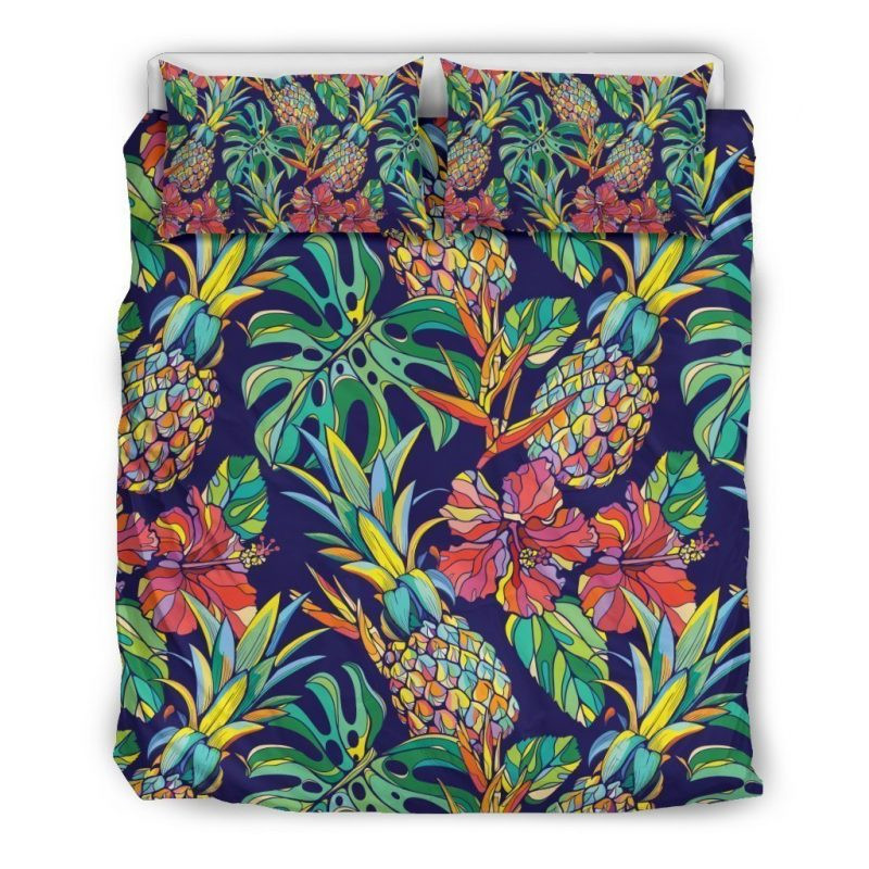 Colorful Aloha Pineapple Duvet Cover Set - Bedding Set