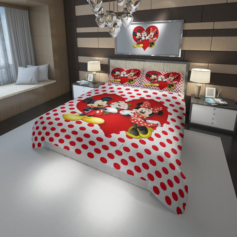 Minnie Mickey Mouse Duvet Cover Set - Bedding Set