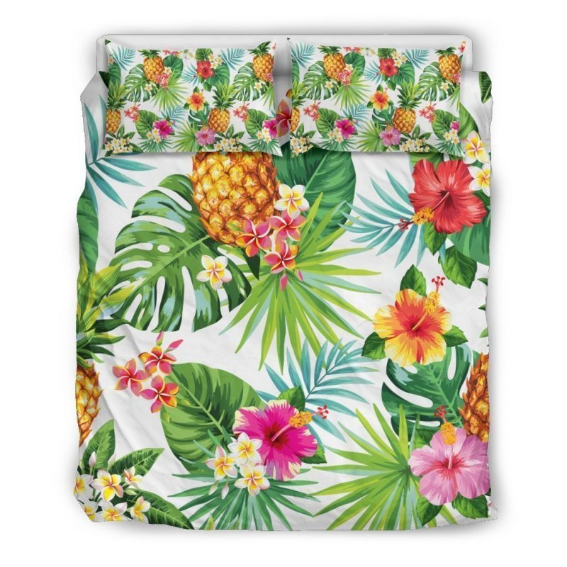 Tropical Aloha Pineapple Duvet Cover Set - Bedding Set