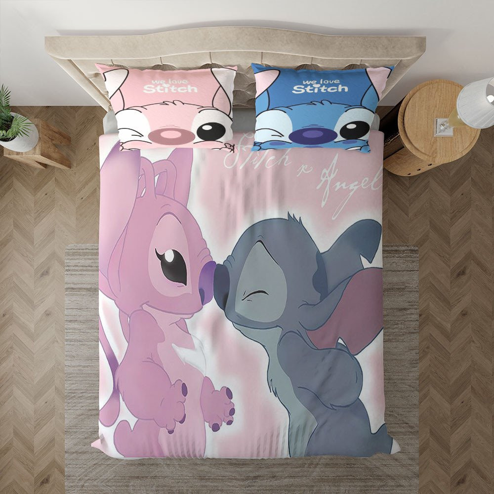 Stitch And Angel Lilo And Stitch Duvet Cover Set - Bedding Set