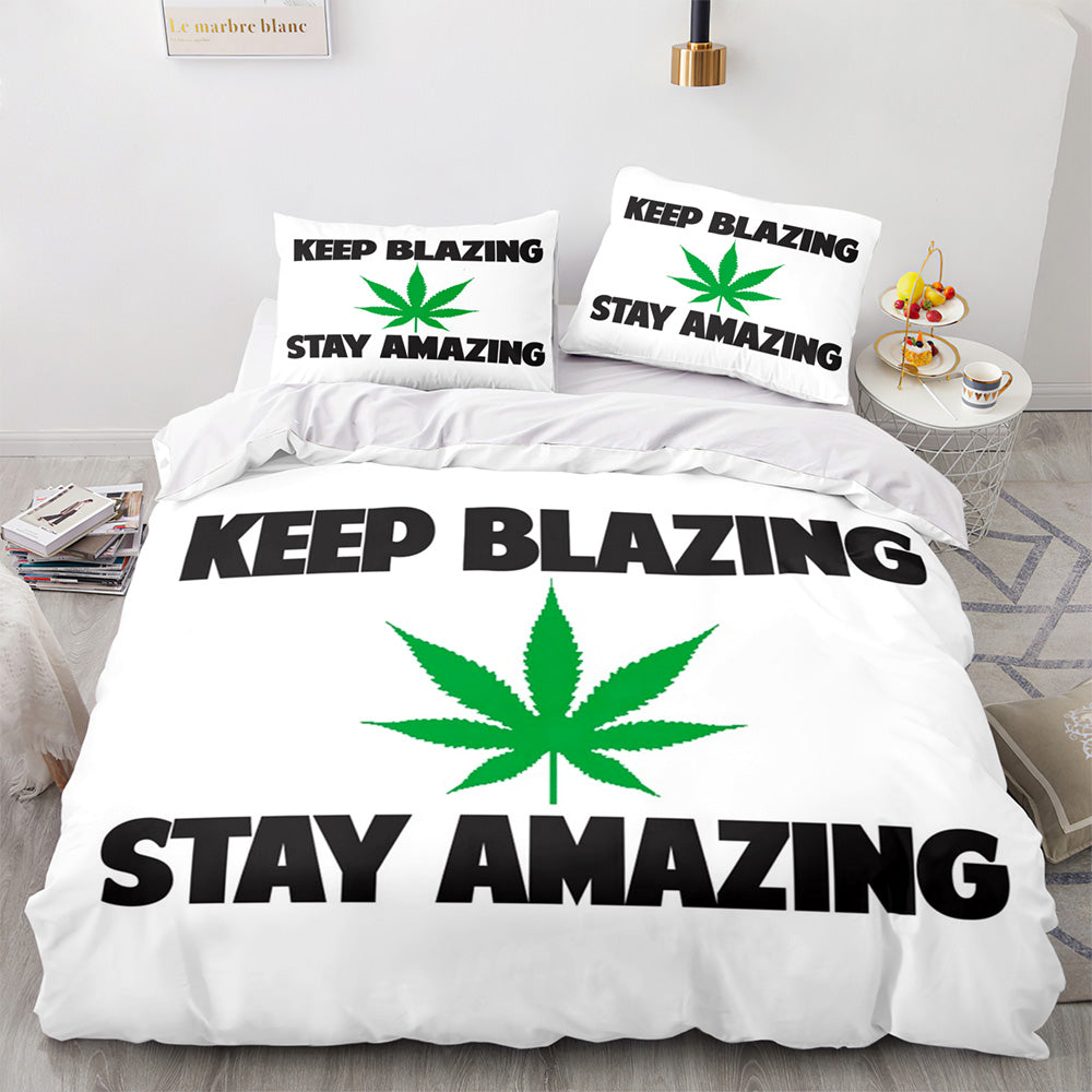 420 weed plant UK Bedding Set Quilt Duvet Covers Bed Sheets Sets