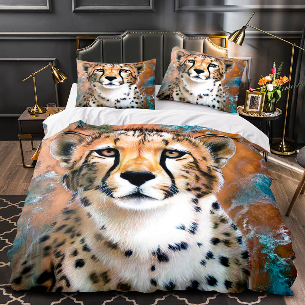 Animal Leopard Bedding Set Throw Quilt Duvet Cover Bedding Sets