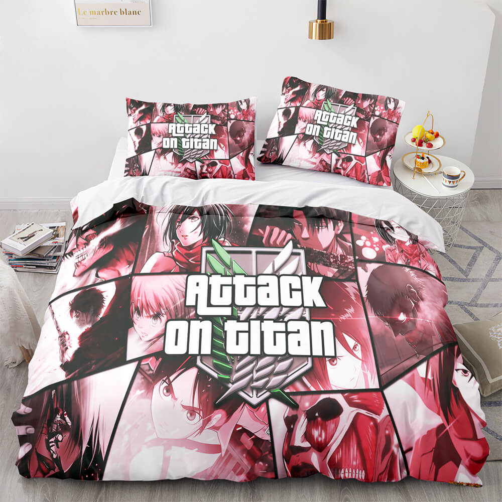 Anime Attack on Titan Cosplay Bedding Set Duvet Cover Quilt Bed Sets