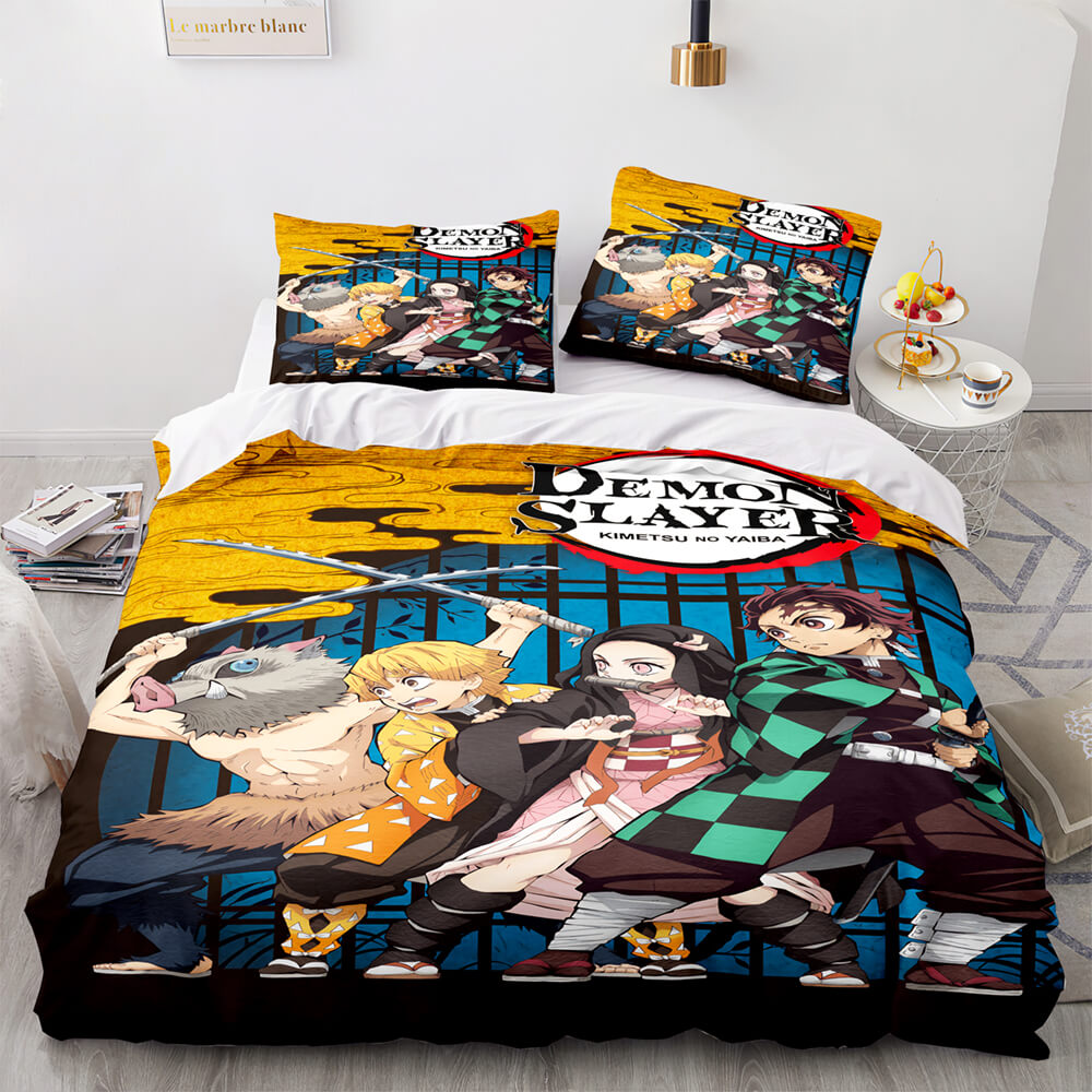 Anime Demon Slayer Cosplay Bedding Set UK Quilt Duvet Covers Bed Sets
