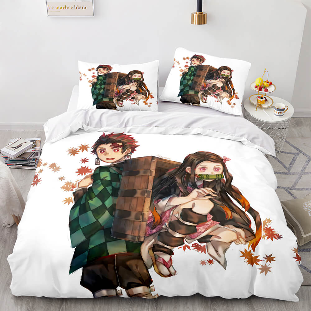 Anime Demon Slayer Cosplay UK Bedding Set Quilt Duvet Cover Bed Sets