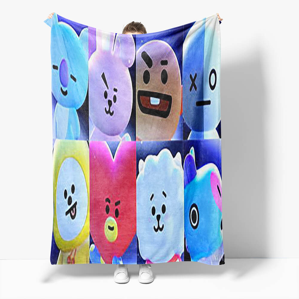 BT21 Blanket Flannel Fleece Throw Cosplay Blanket Wrap Nap Blanket