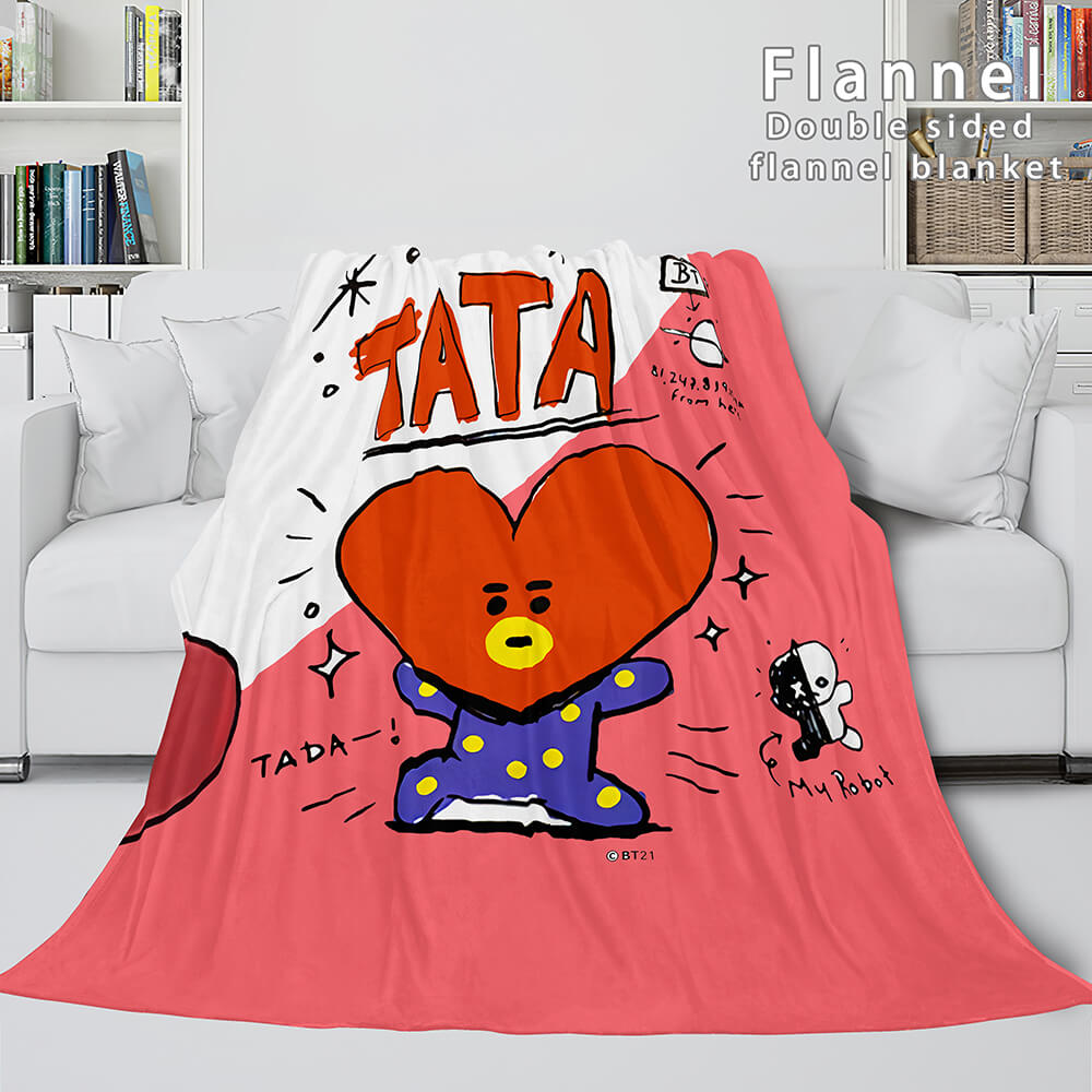 BT21 Cosplay Blanket Flannel Fleece Blanket Throw Quilt Wrap Blanket