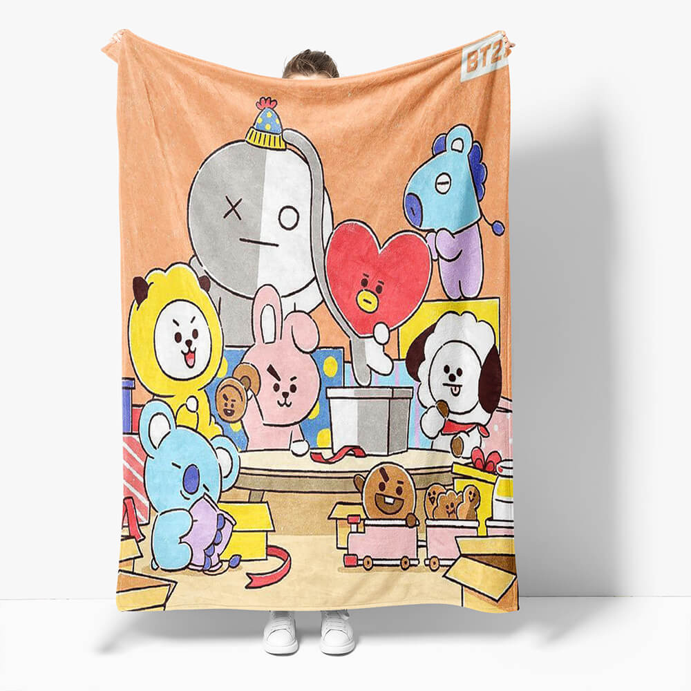 BT21 Cosplay Blanket Flannel Fleece Throw Quilt Wrap Nap Blanket