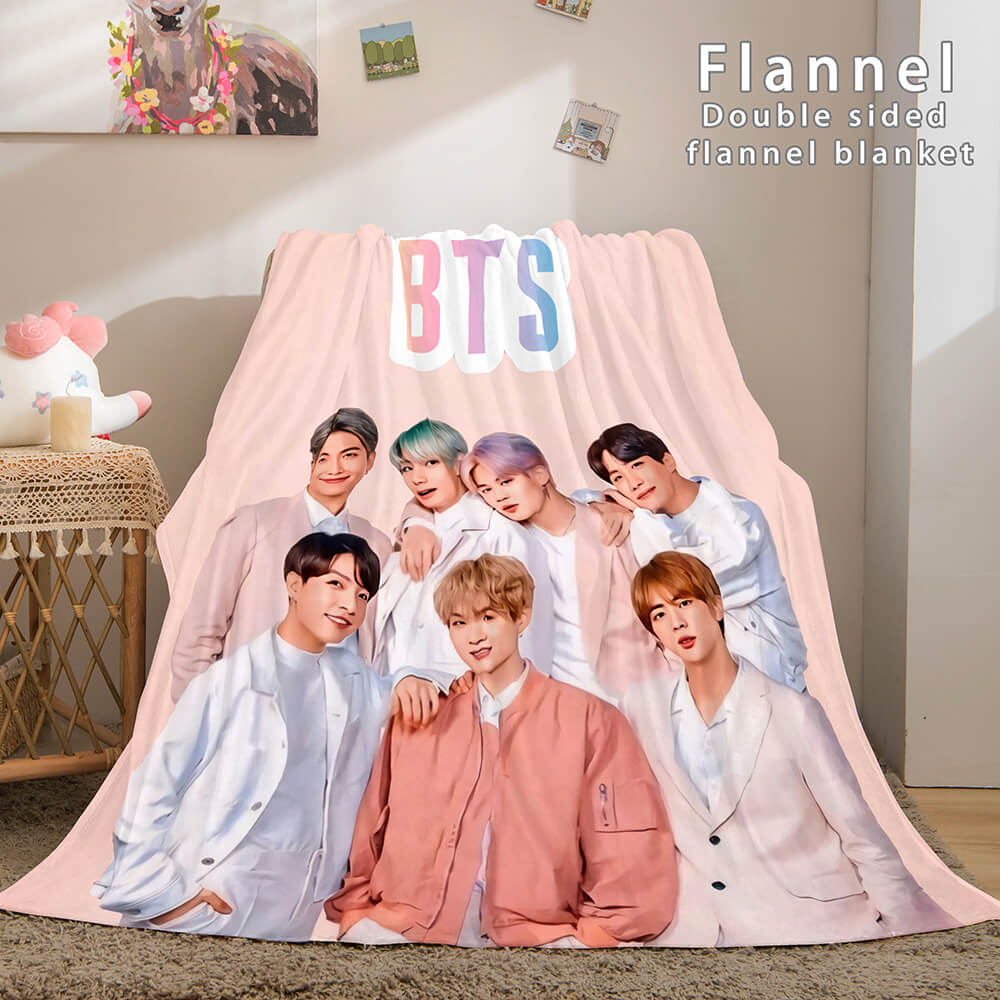 BTS Butter Bangtan Boys Dunelm Bedding Blanket Flannel Fleece Blanket