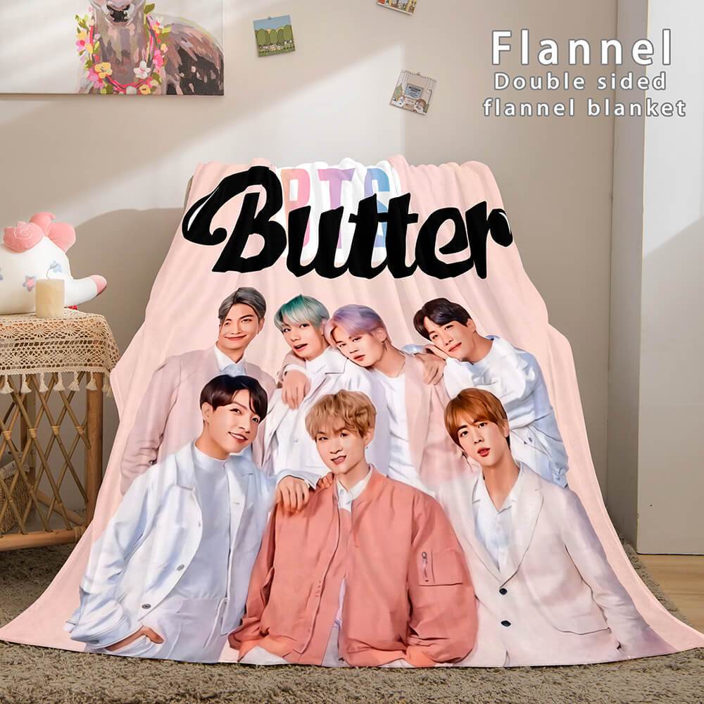 BTS Butter Bangtan Boys Flannel Fleece Blanket