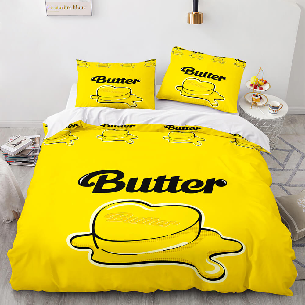 BTS Butter Cosplay Bedding Set UK Duvet Covers Quilt Bed Sheets Sets