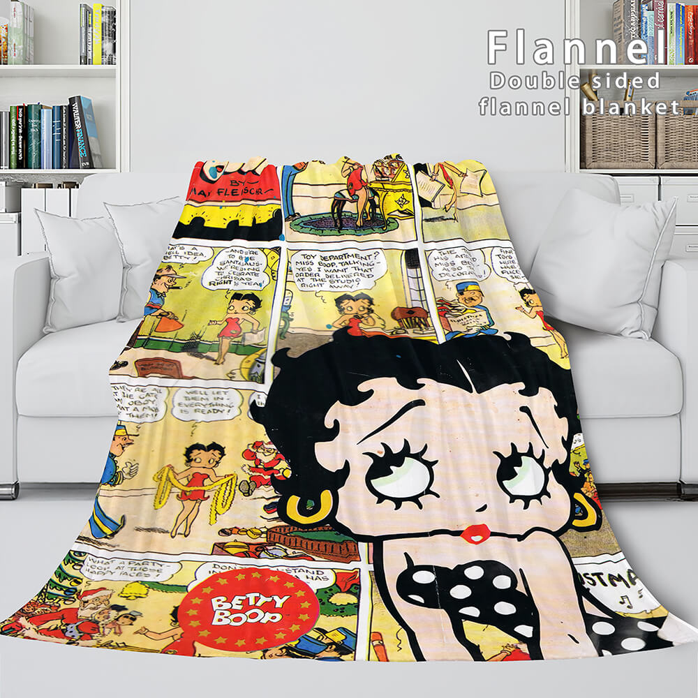 Betty Boop Cosplay Soft Flannel Fleece Blanket Throw Bedding Blankets