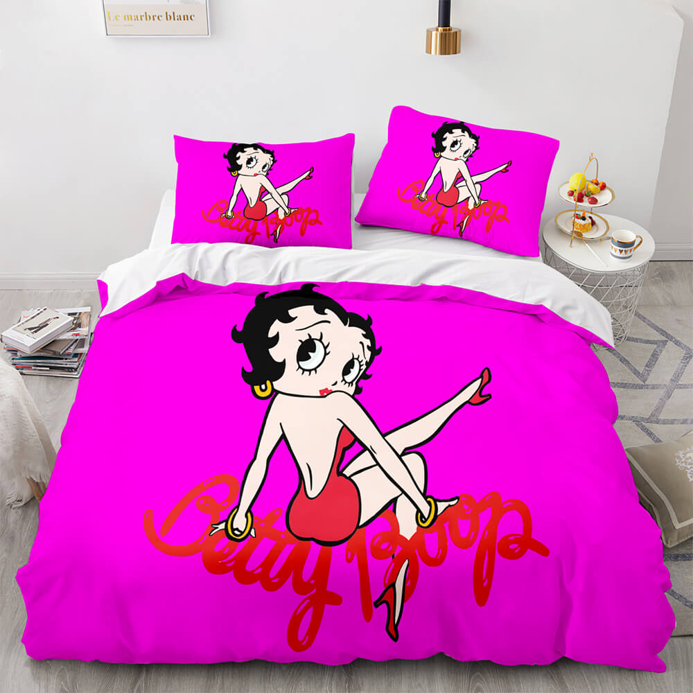 Betty Boop Cosplay Kids Bedding Set Quilt Duvet Covers Bed Sheets Sets