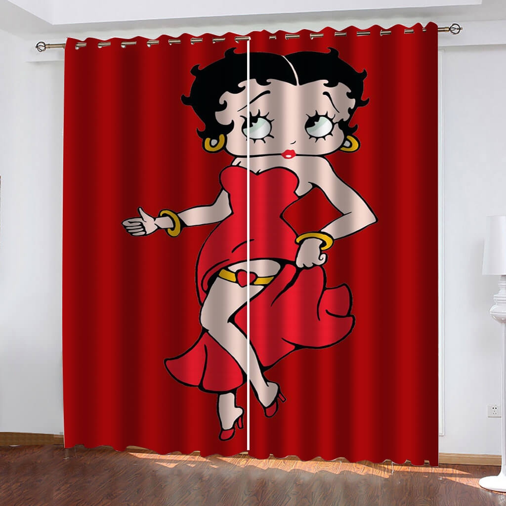 Betty Boop Curtains Blackout Window Treatments Drapes for Room Decoration